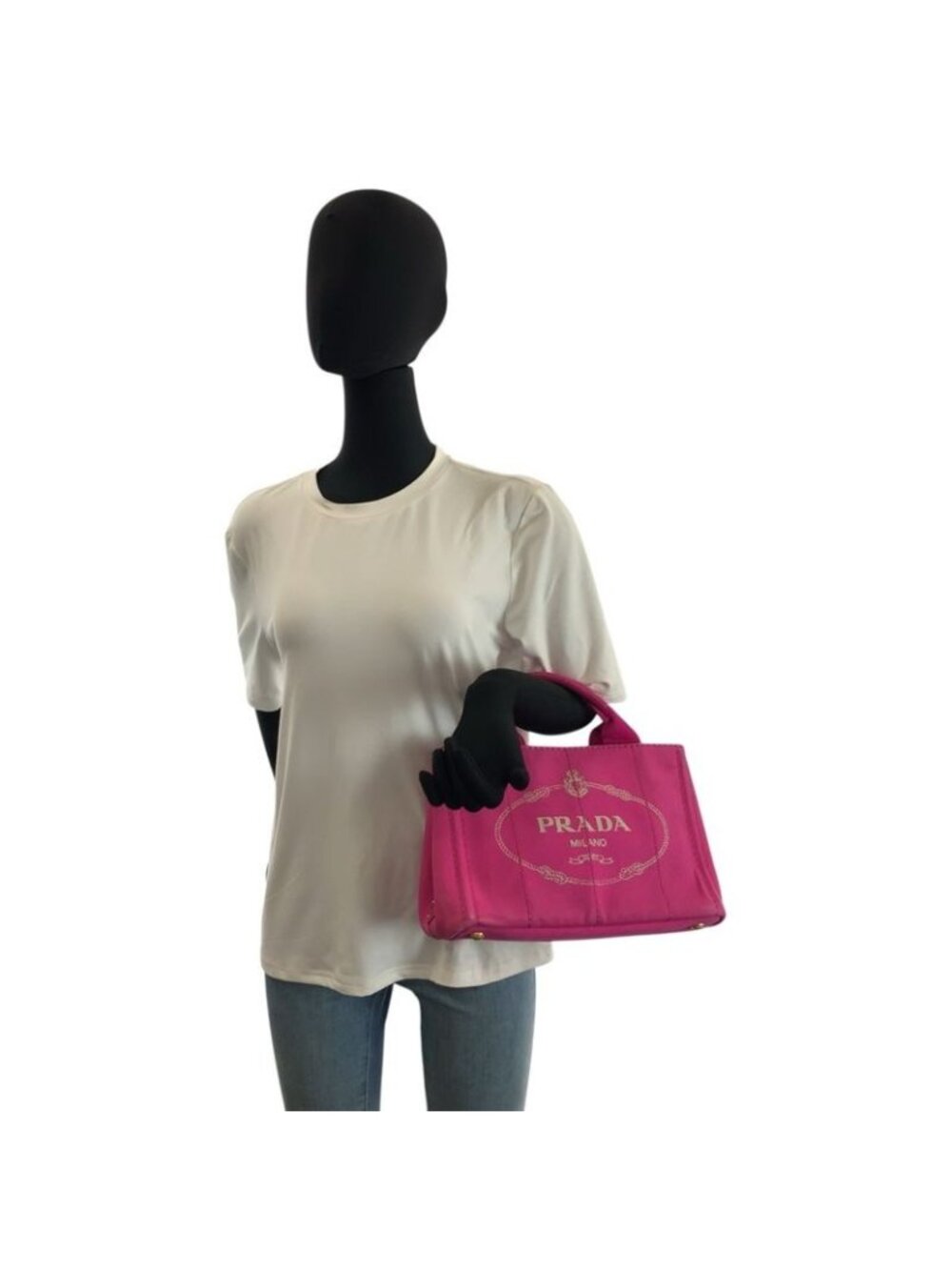 Prada Canapa Pink Gold Canvas Tote - Picture 6 of 9